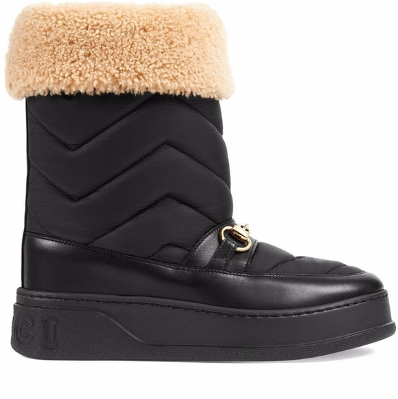 Gucci Chevron Boot With Horsebit Black Leather - Picture 3 of 7